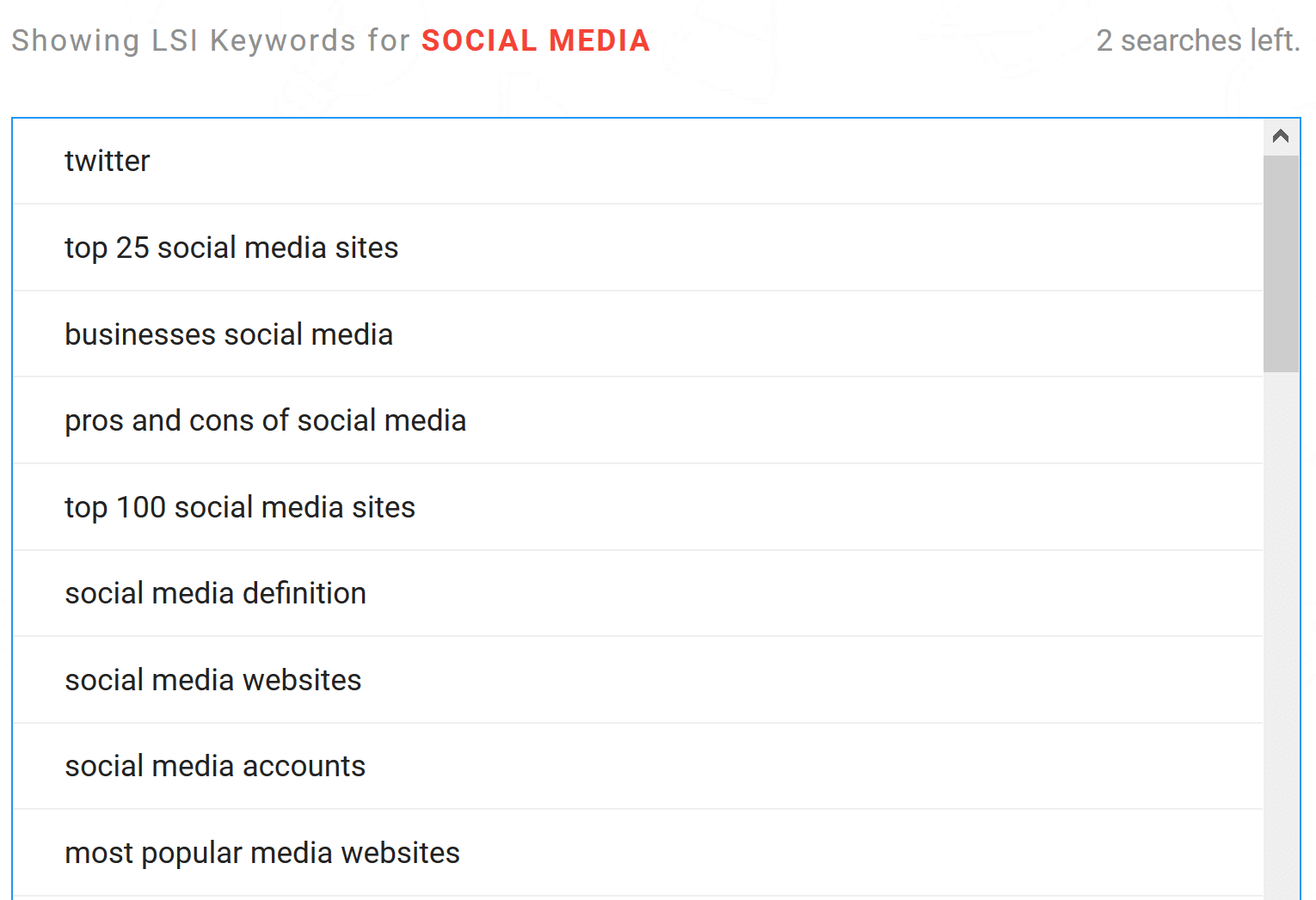 lsi keyword result