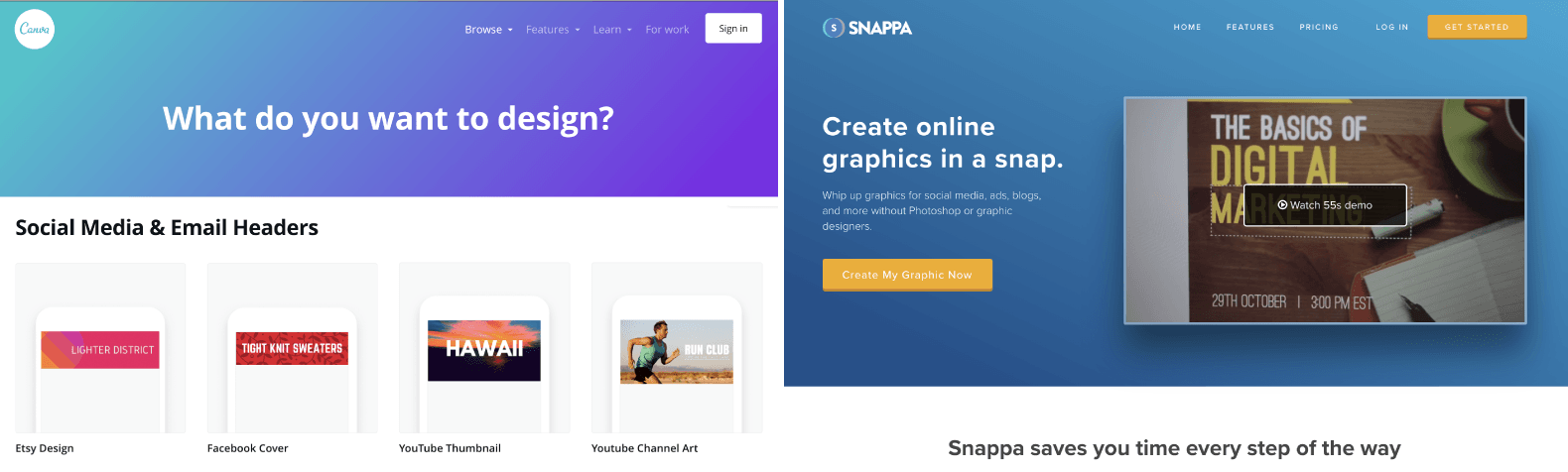 Canva + Snappa