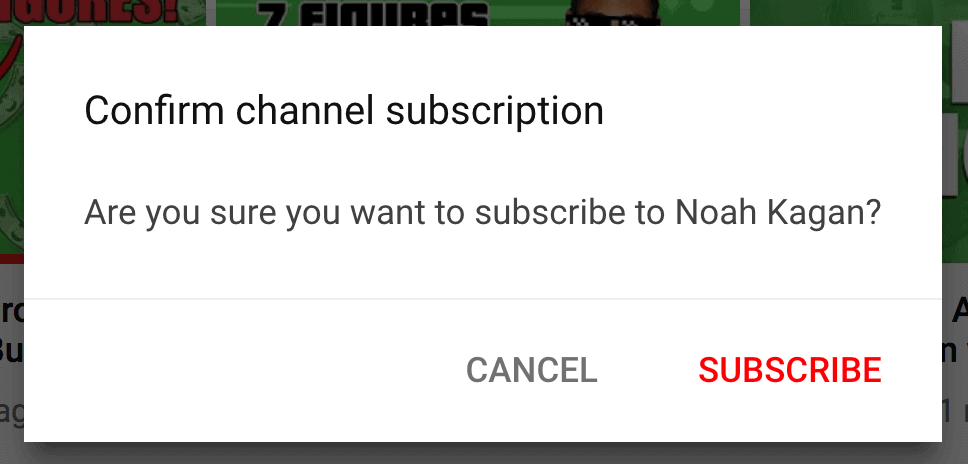 Subscription confirmation