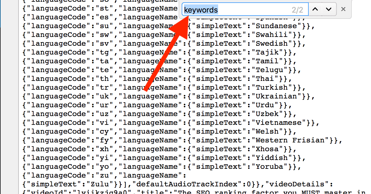 Keywords search