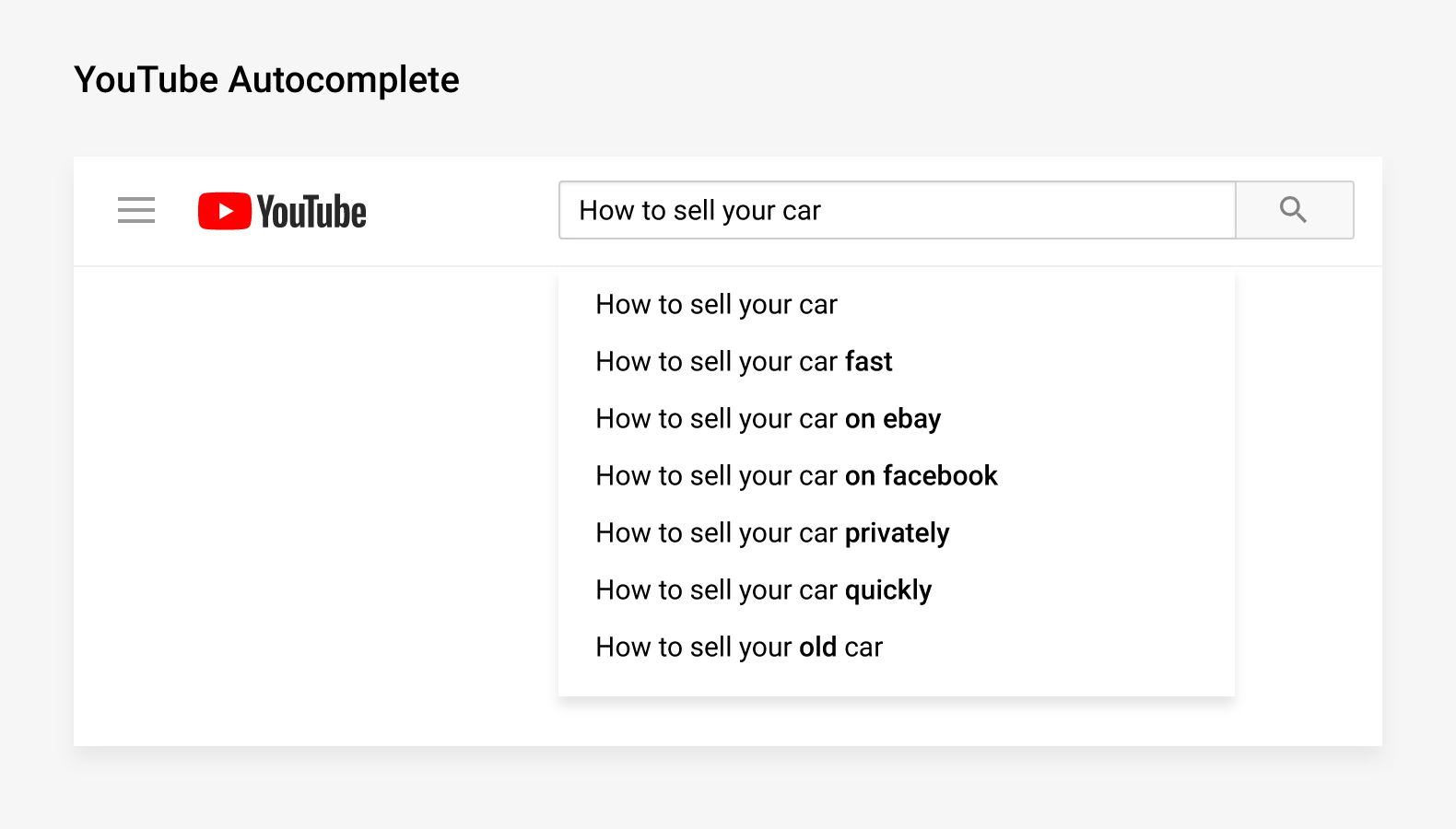 YouTube autocomplete