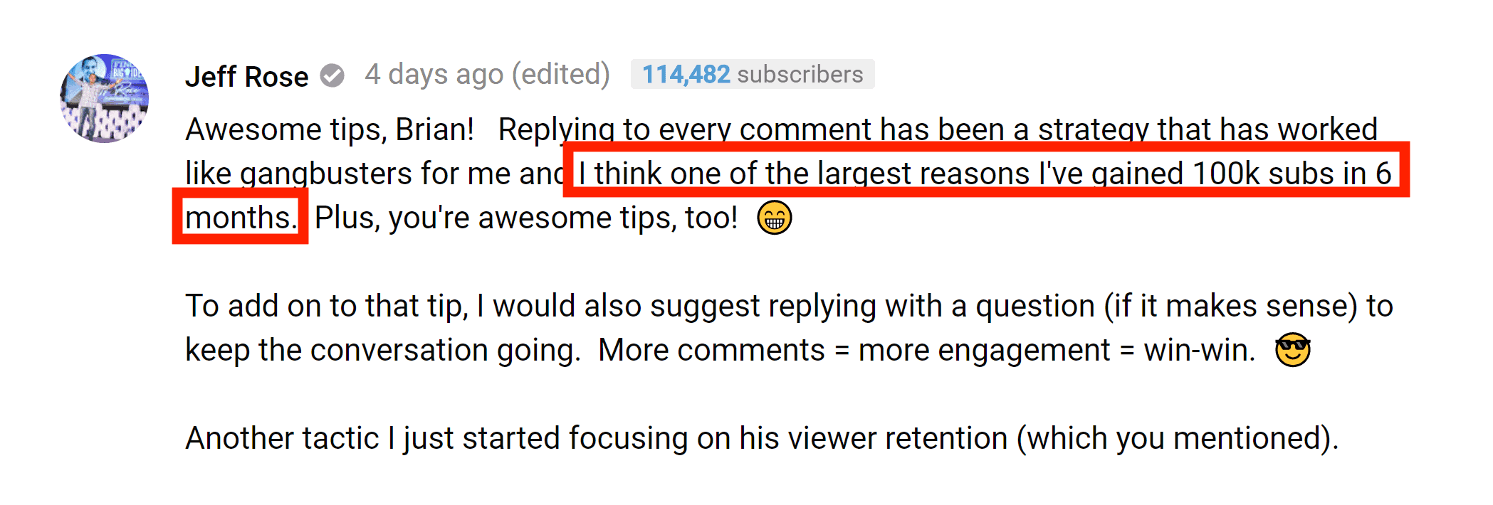 Jeff comments