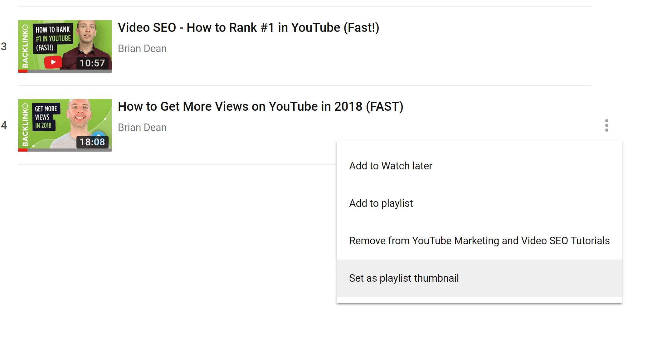 Youtube best sale playlist views