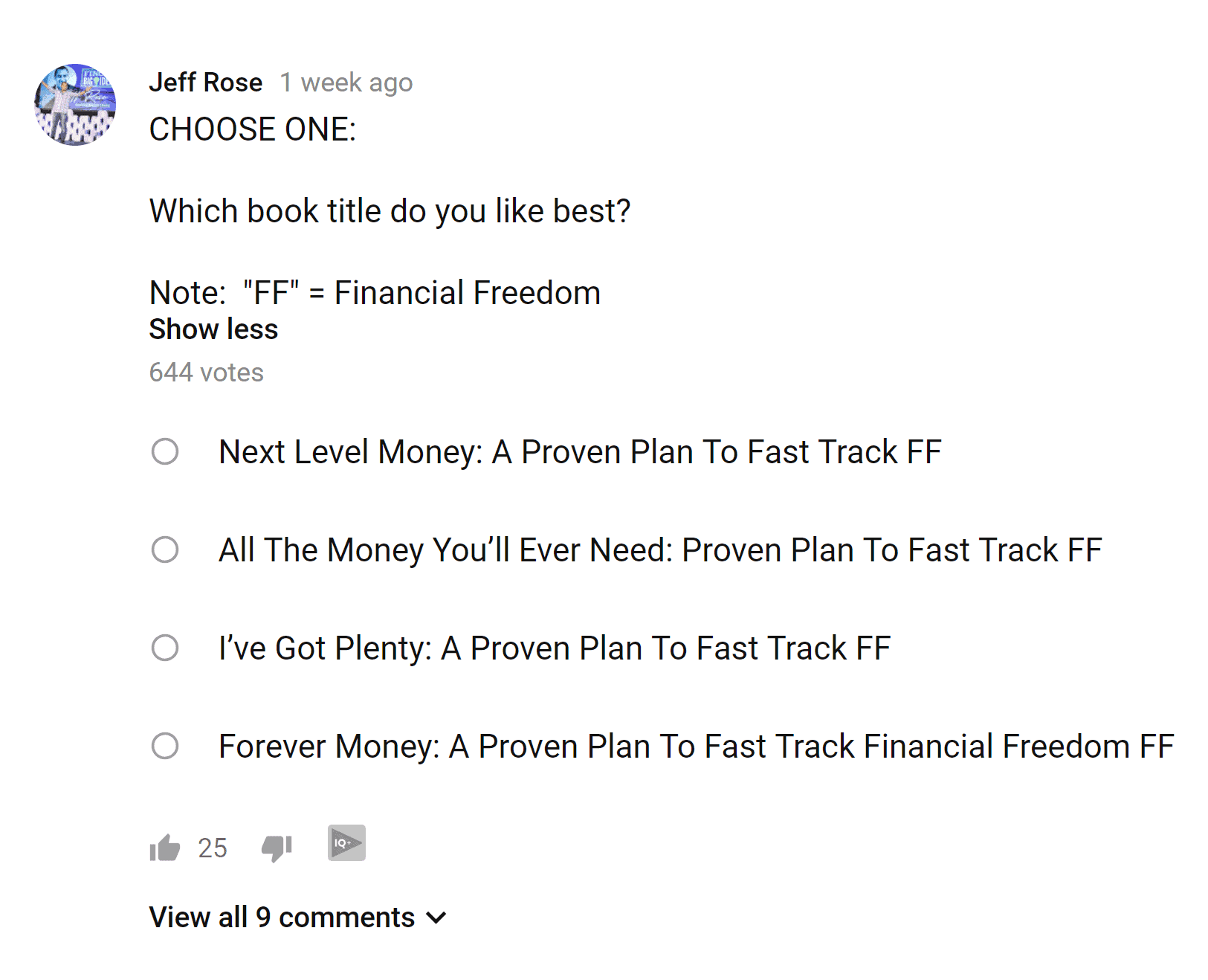 Jeff Rose poll