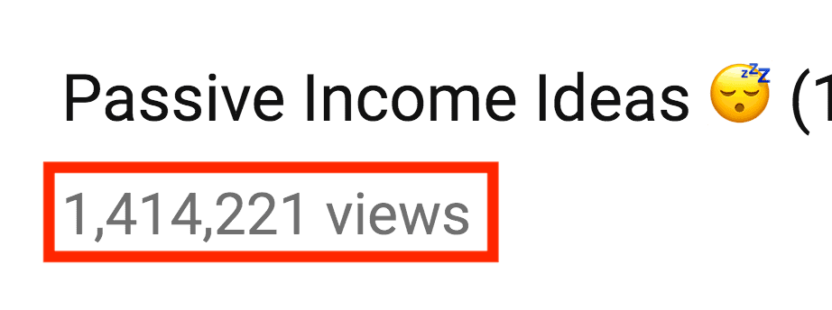 Passive Income Ideas video views