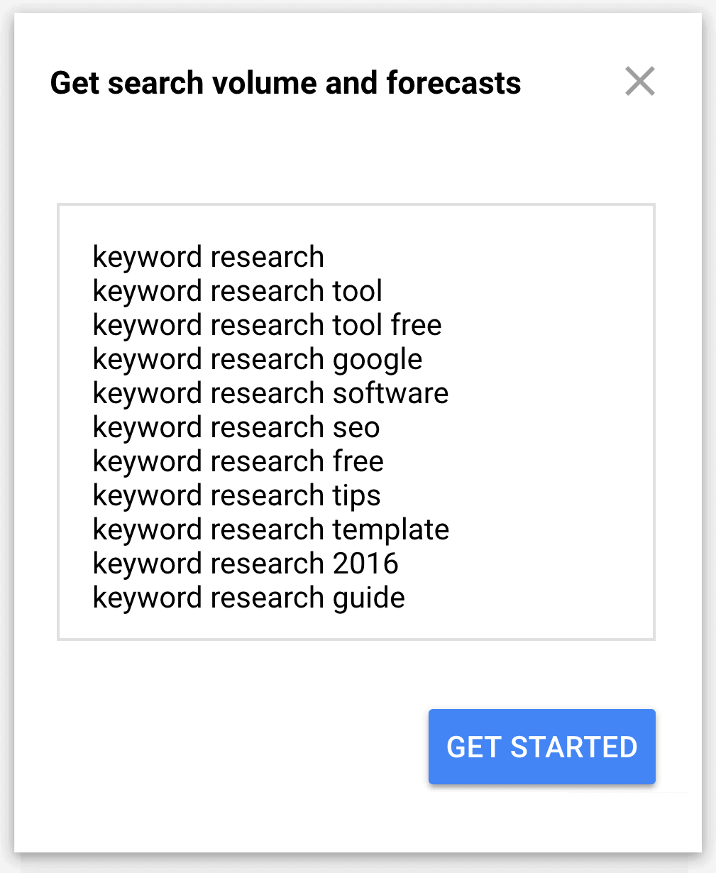 Google Keyword Planner – Volume & Forecasts