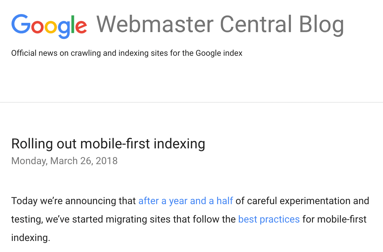 Google Using Mobile-First Algorithm