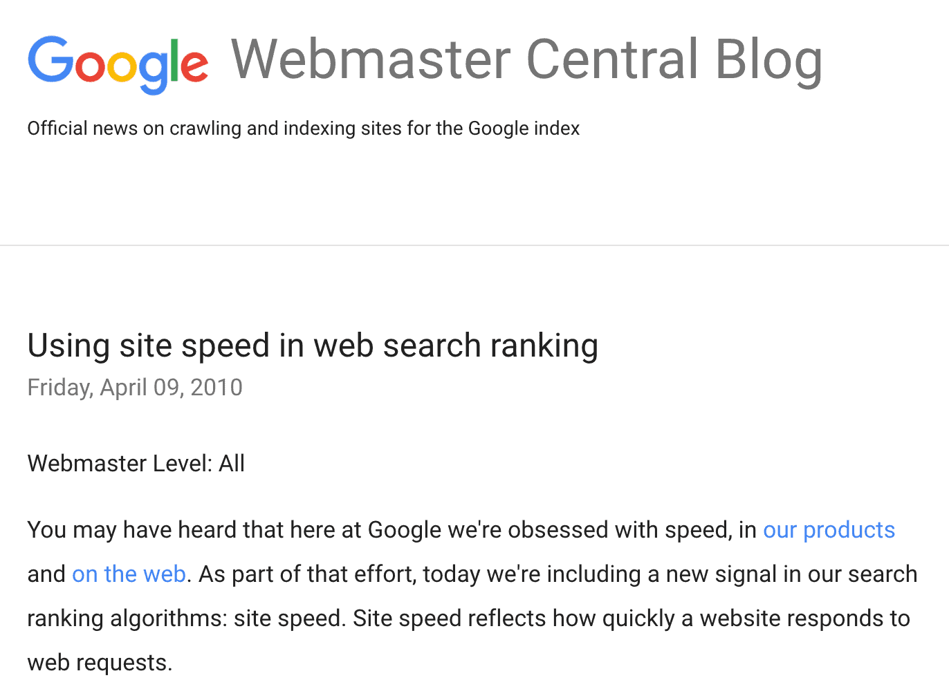 A Site&Amp;#039;S Loading Speed Is A Ranking Factor