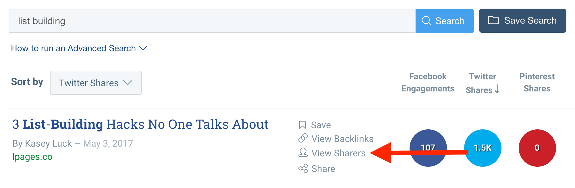 BuzzSumo – View shares BuzzSumo – View shares