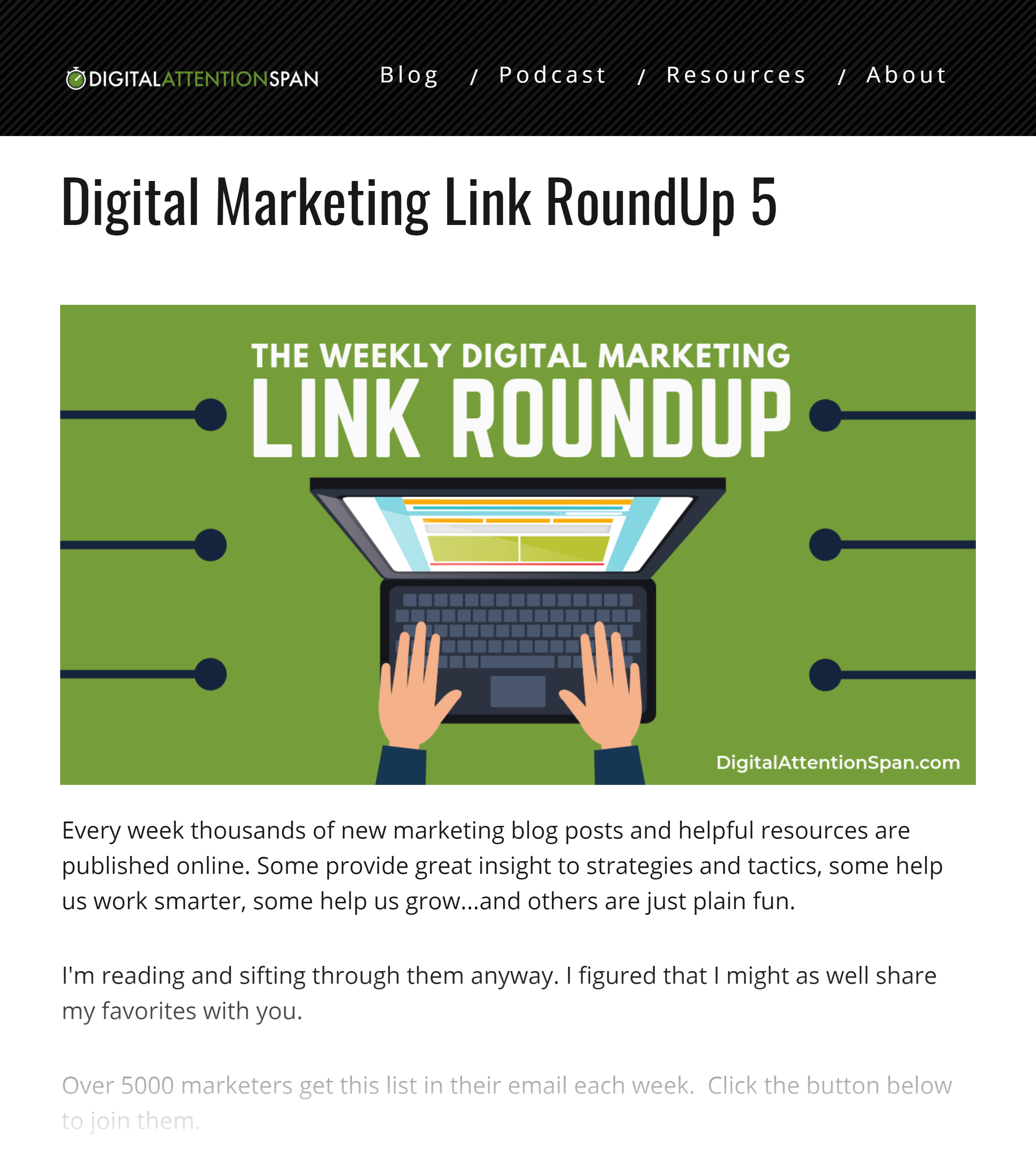 DigitalAttentionSpan – Digital marketing link roundup