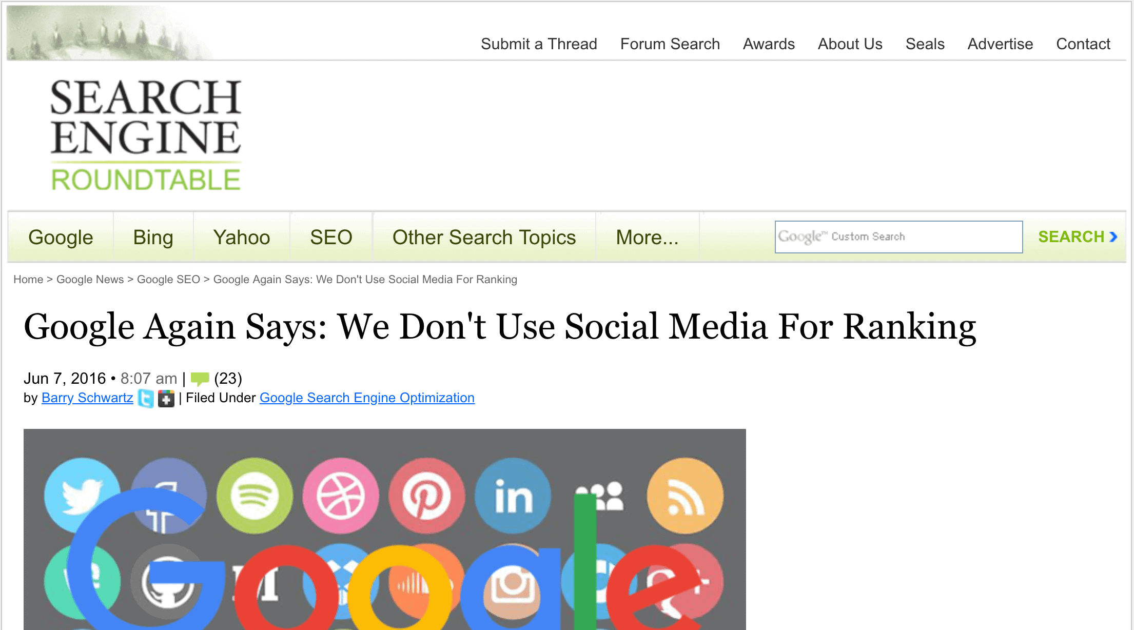 Google doesn’t use social shares as a direct ranking signal Google doesn't use social shares as a direct ranking signal