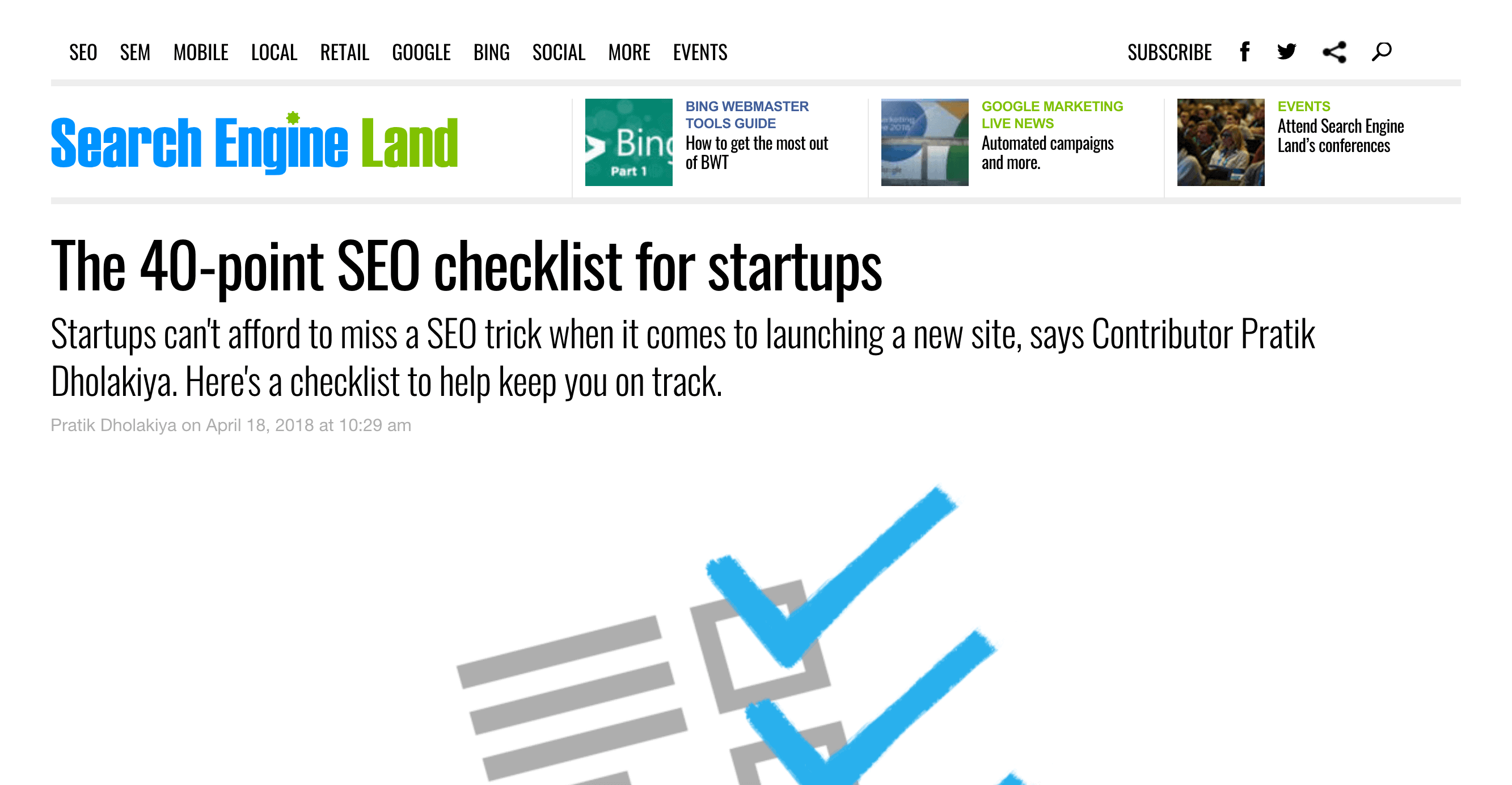 People want SEO checklists that cover a lot People want SEO checklists that cover a lot