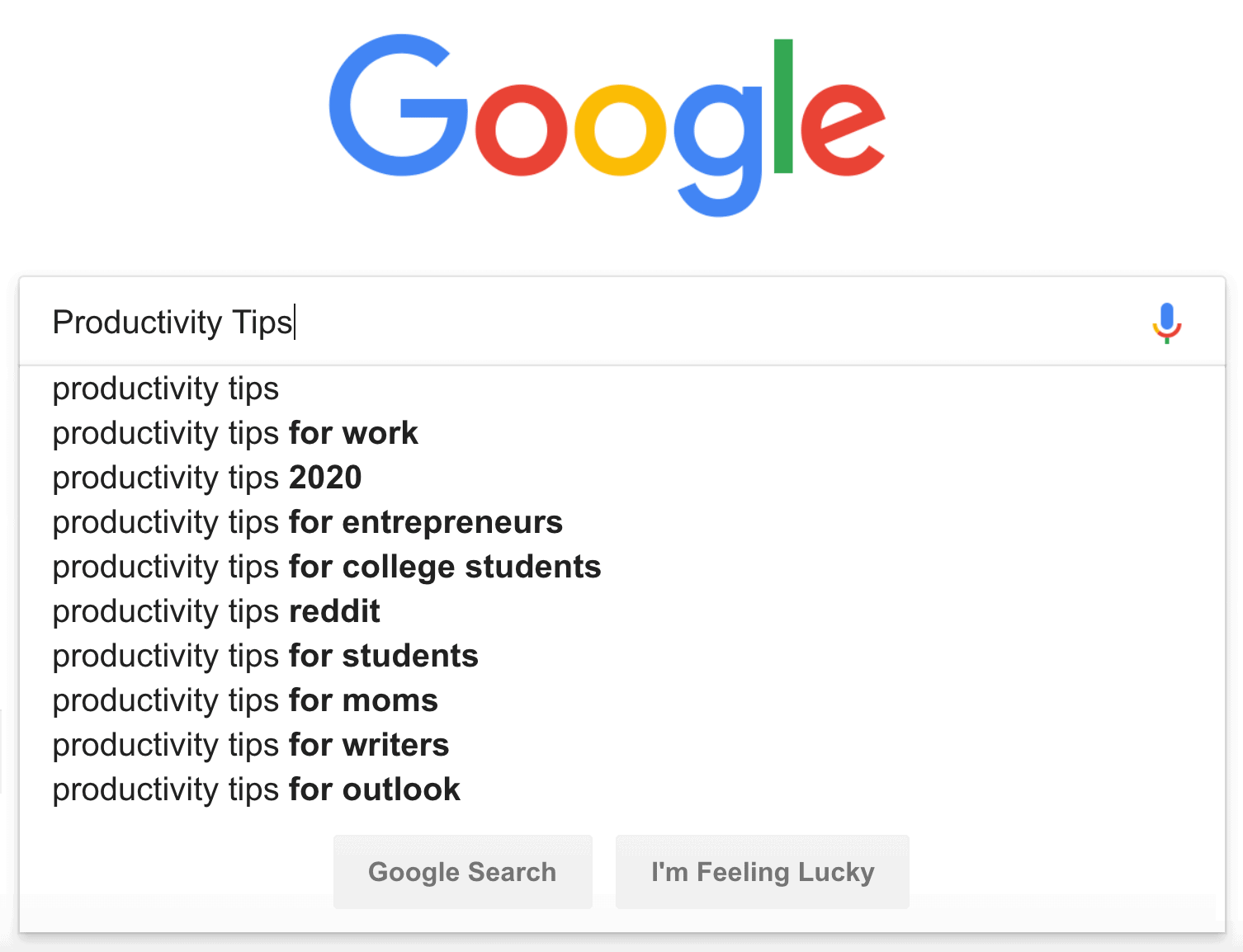 Productivity tips – Google suggest Productivity tips – Google suggest