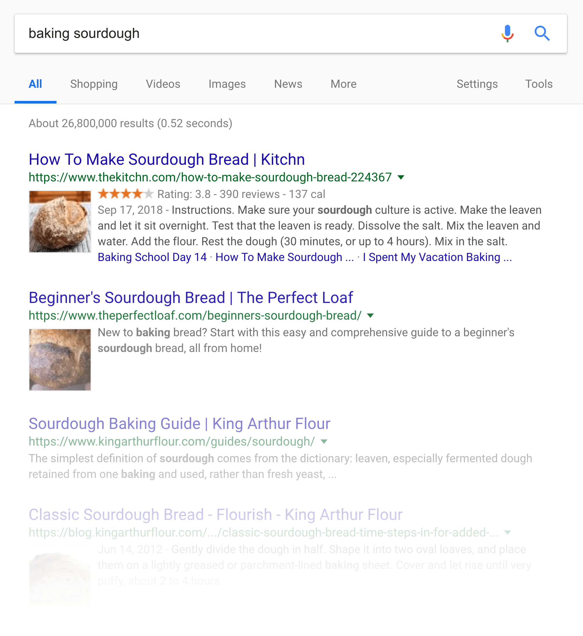 Sample Google search results Sample Google search results