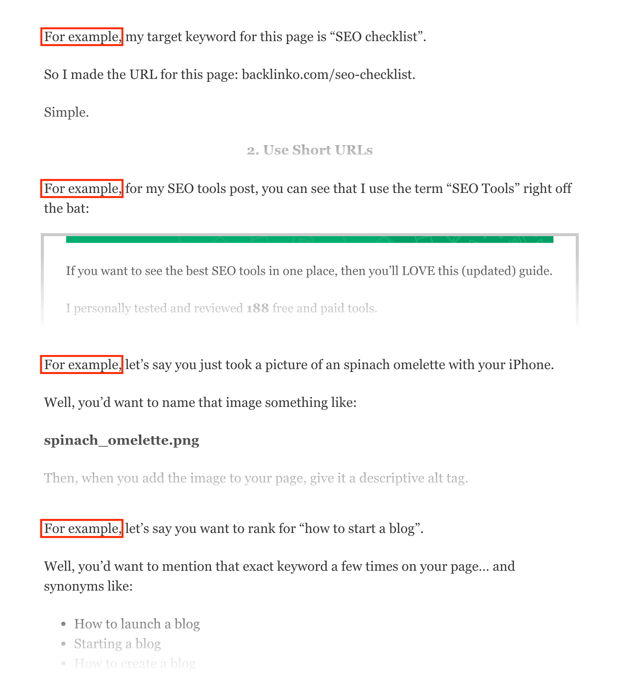 SEO Checklist – Examples SEO Checklist – Examples