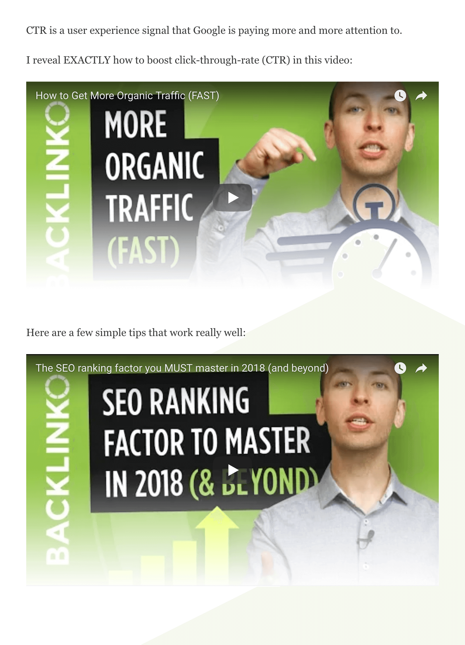 รายการตรวจสอบ SEO – การฝังวิดีโอ