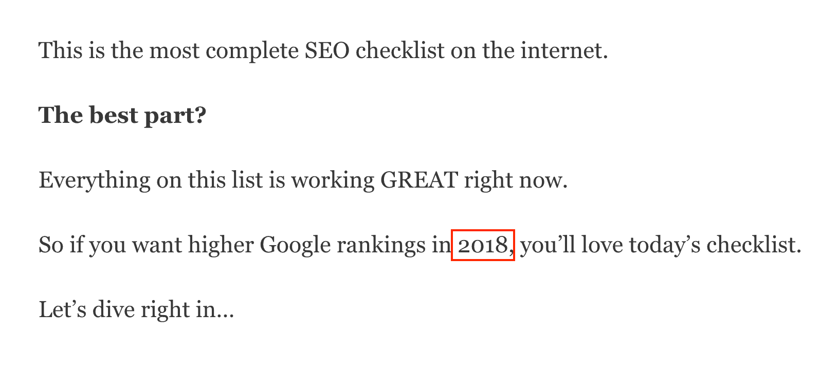 SEO Checklist year in intro SEO Checklist year in intro