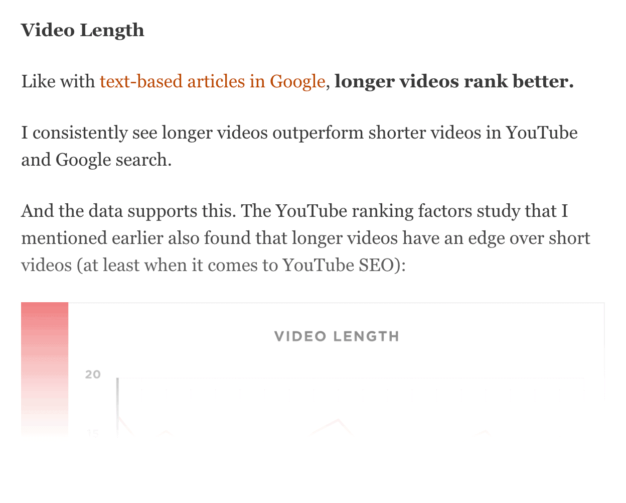 Video length section