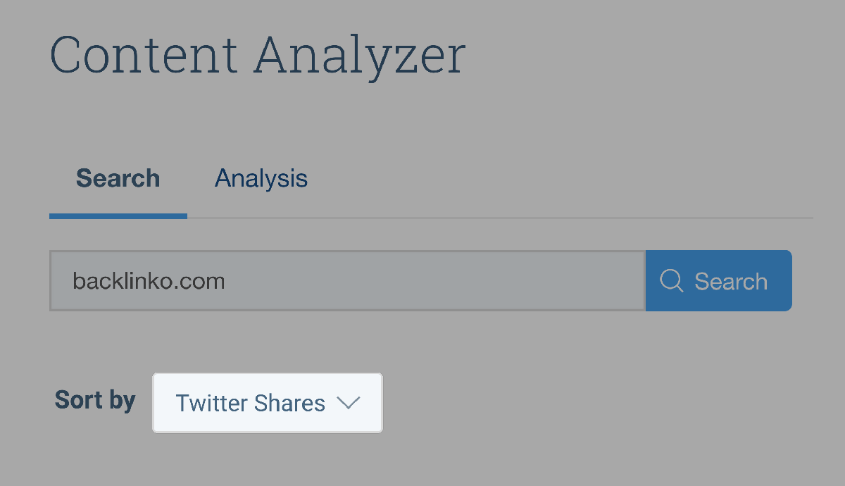 BuzzSumo Backlinko results sorted by Twitter shares