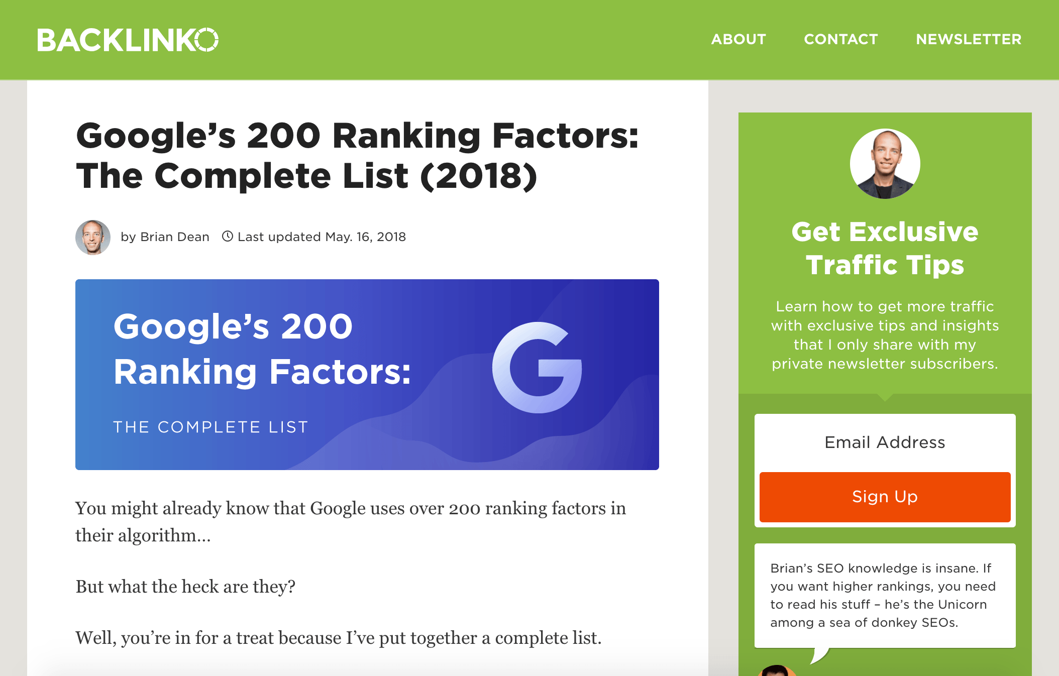 Google Ranking Factors – Post