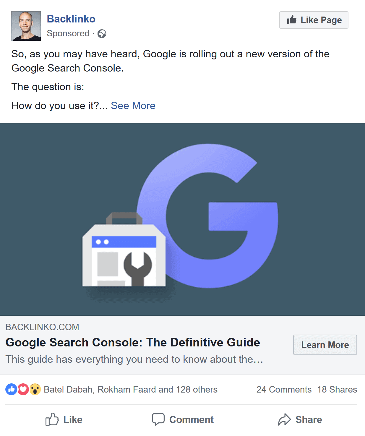 Google Search Console Guide – Facebook post