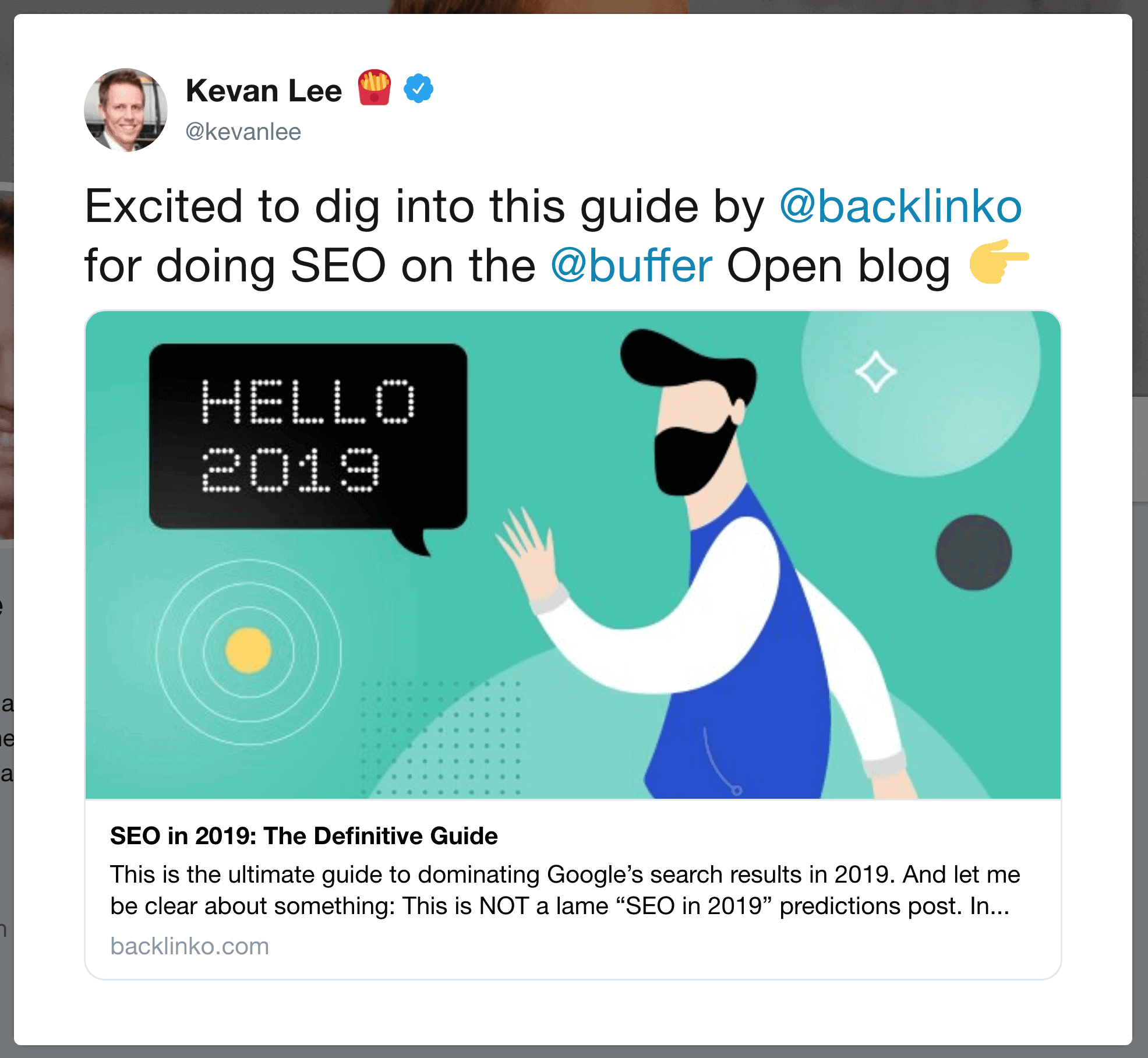 Influential bloggers sharing Backlinko content