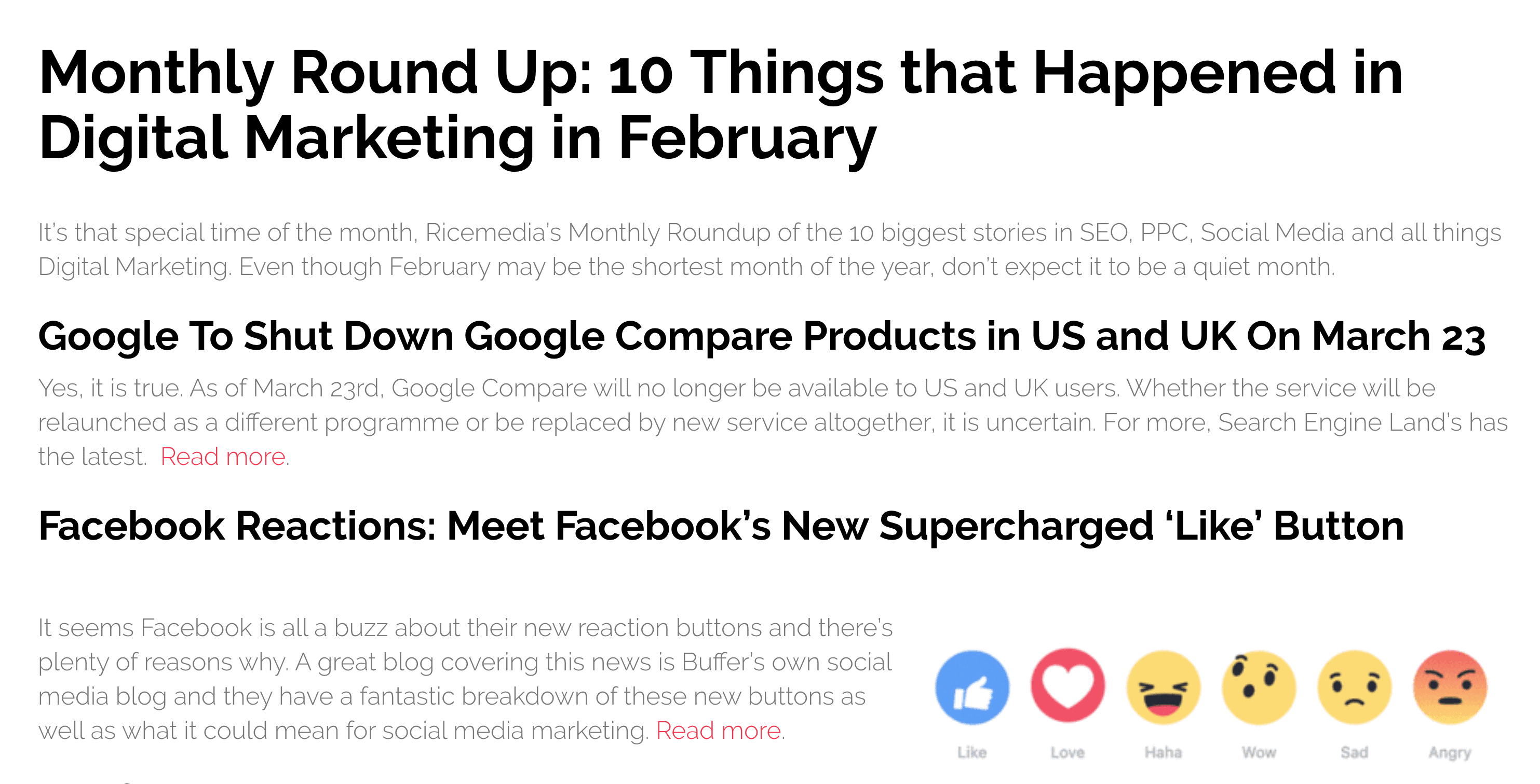 Content roundup Content roundup