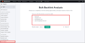 Analyze up to 200 competing URLs