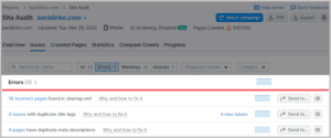 SEO Audits insights from Semrush