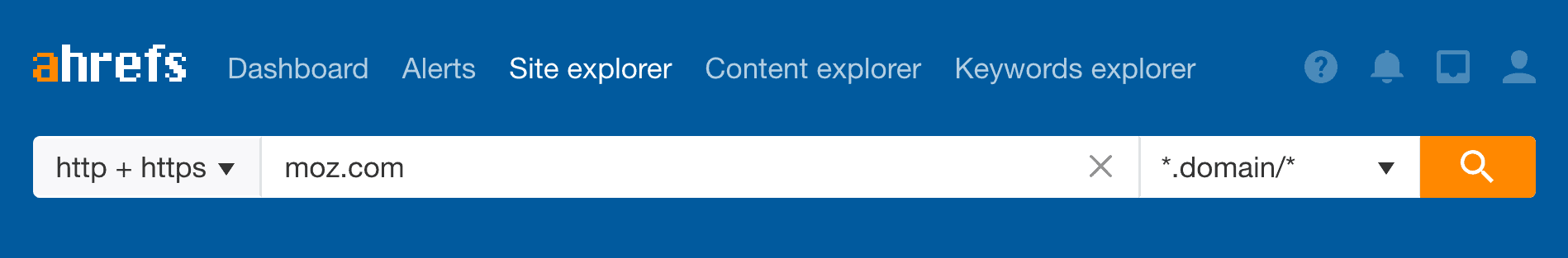 Ahrefs – “moz.com” search Ahrefs – "moz.com" search
