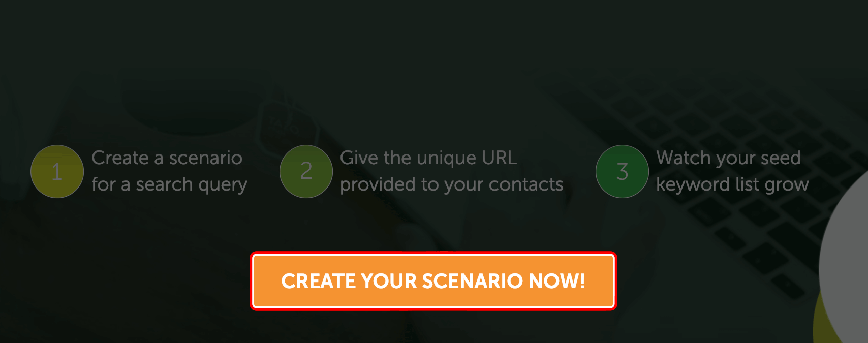 SeedKeywords – Create scenario