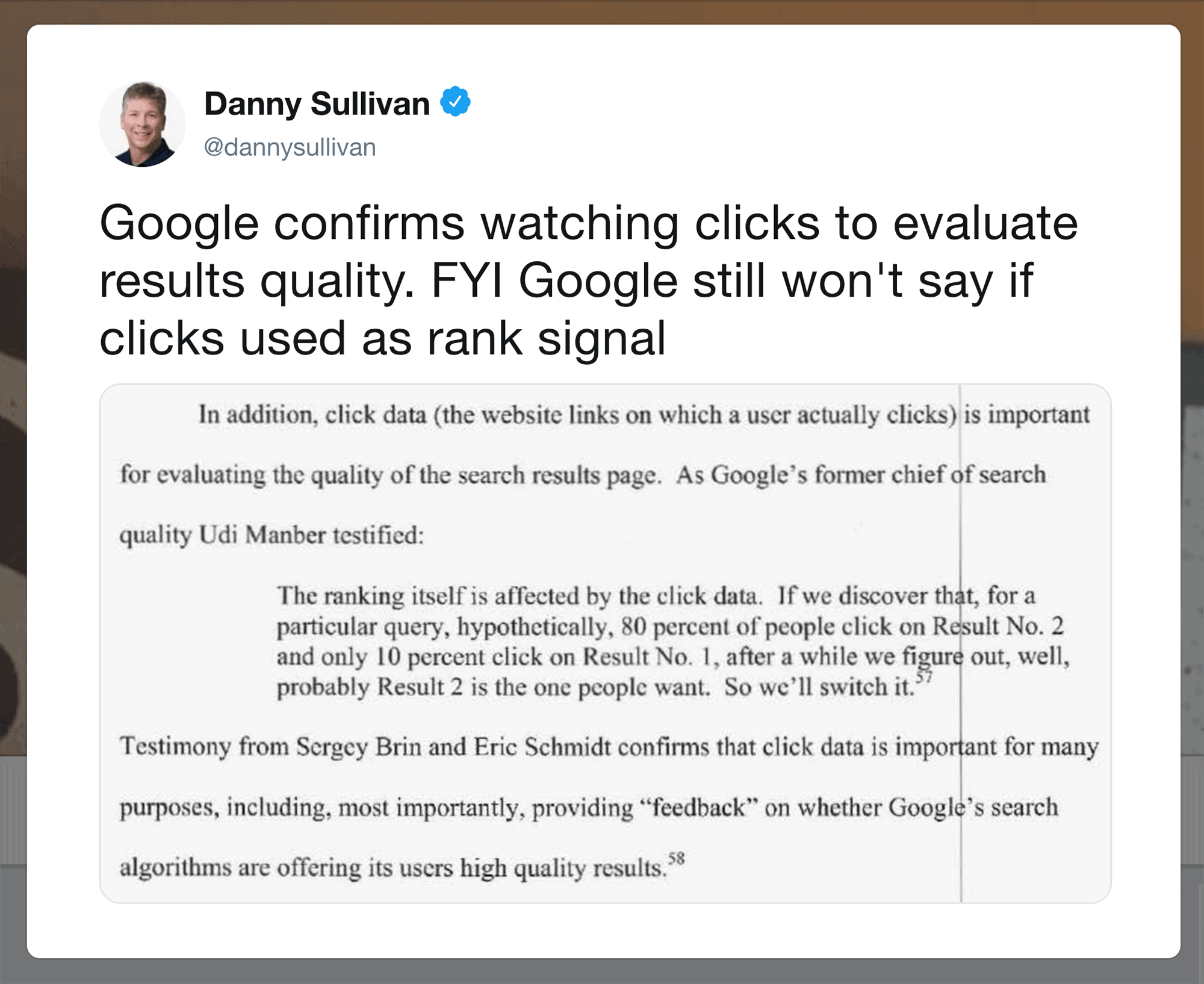 Twitter ranking signal