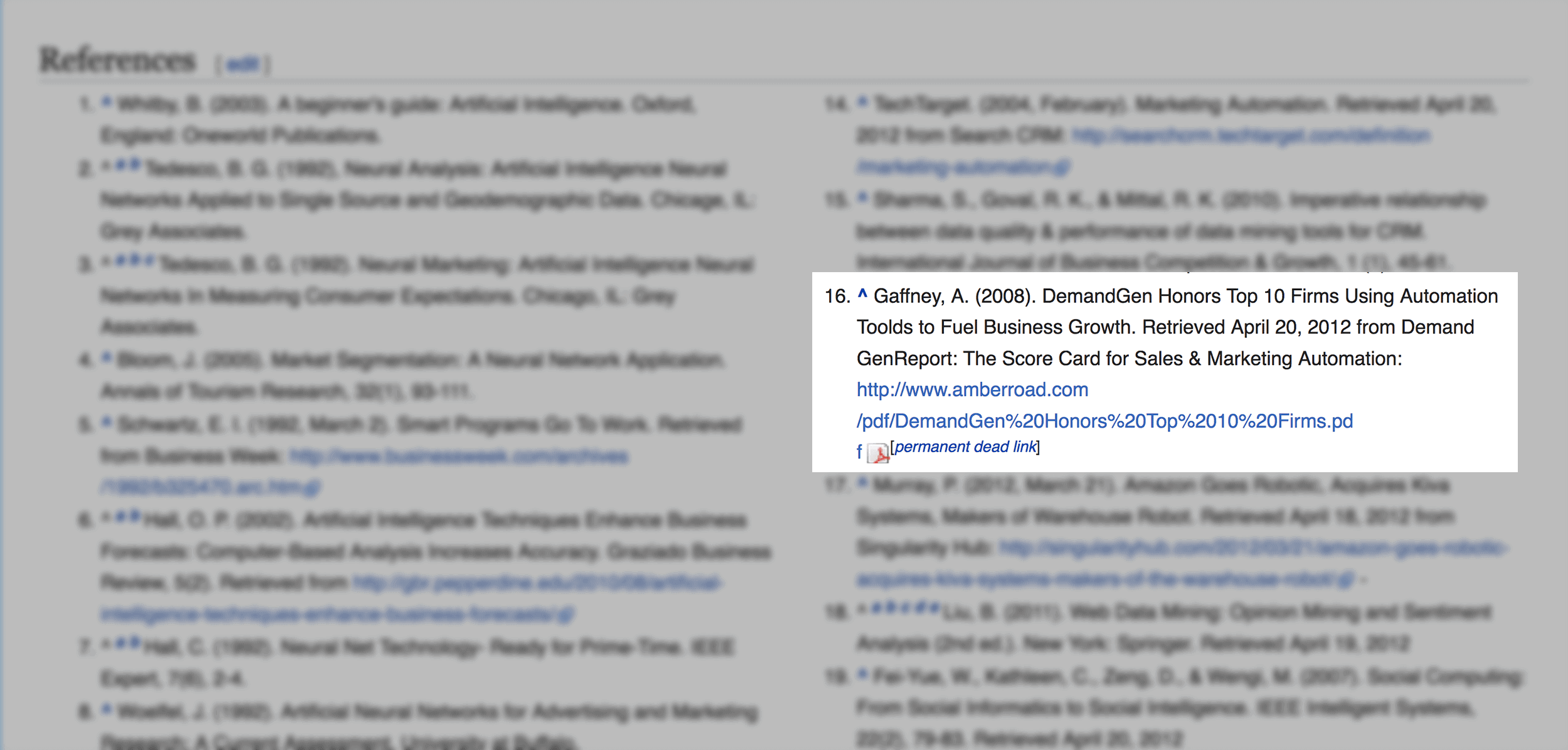 Wikipedia references – Dead link Wikipedia references – Dead link