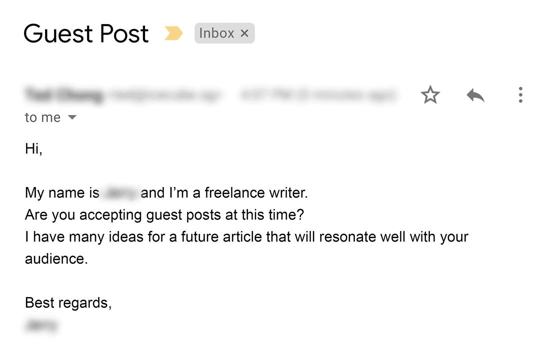 Generic outreach email – Guest posting Generic outreach email – Guest posting