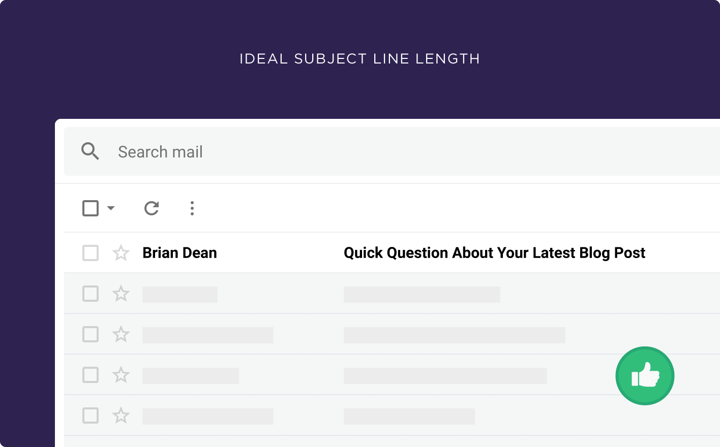 Ideal subject line length Ideal subject line length