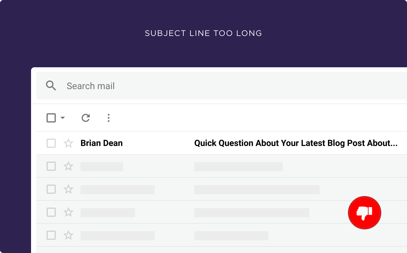 Subject line too long Subject line too long