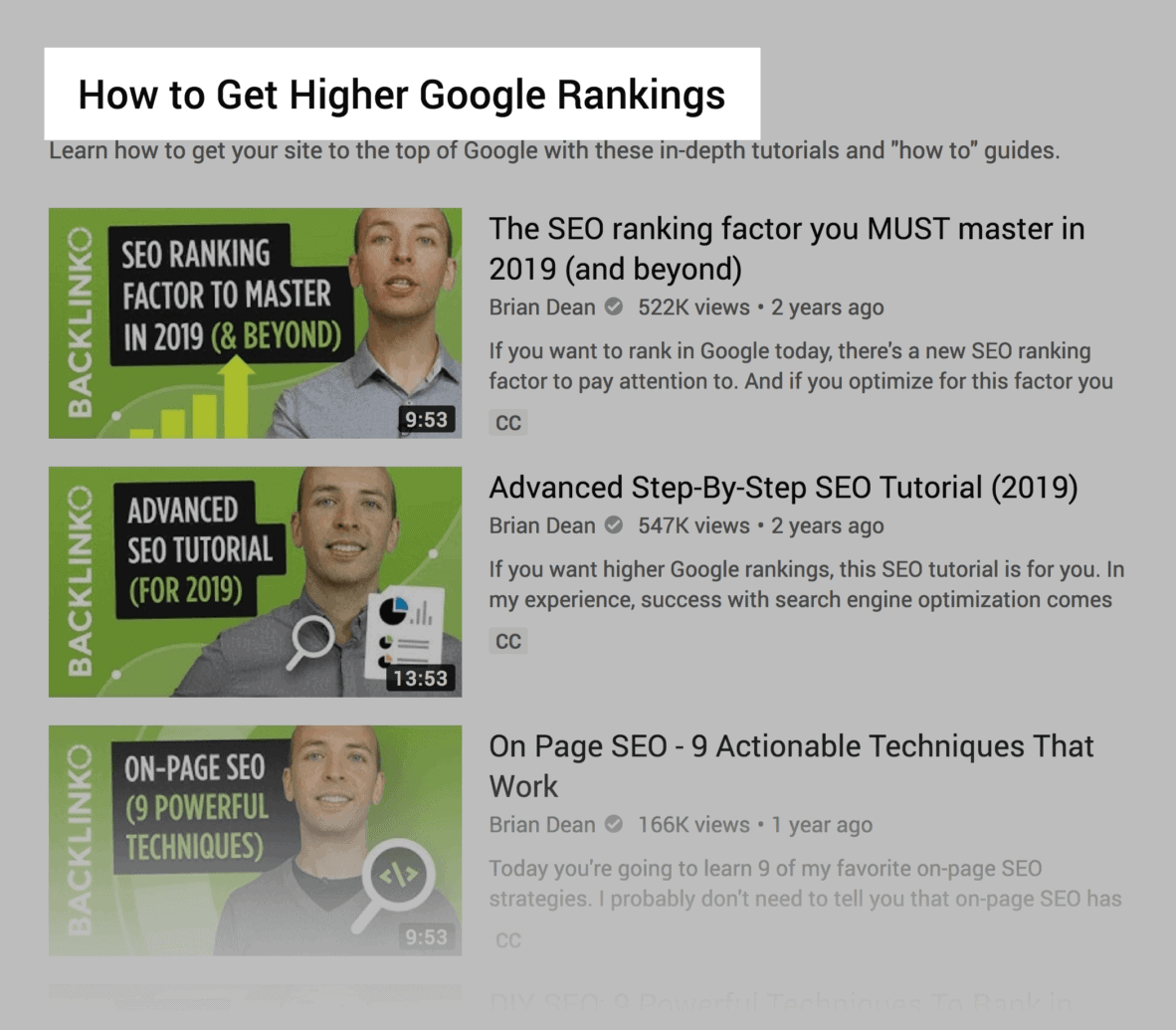 Higher rankings – Playlist Higher rankings – Playlist