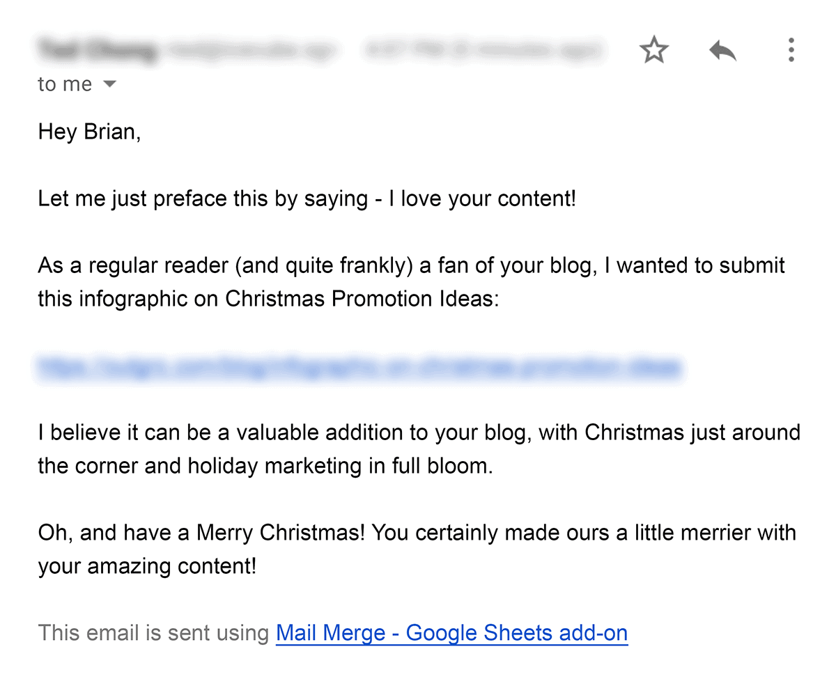 Bad outreach email