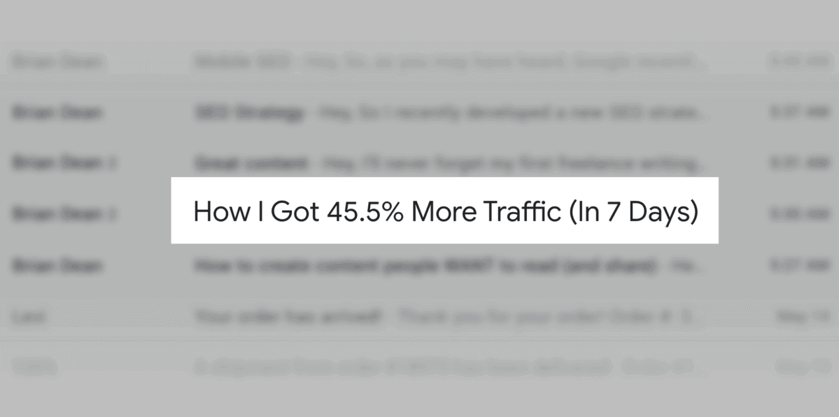 How I got traffic – Subject line