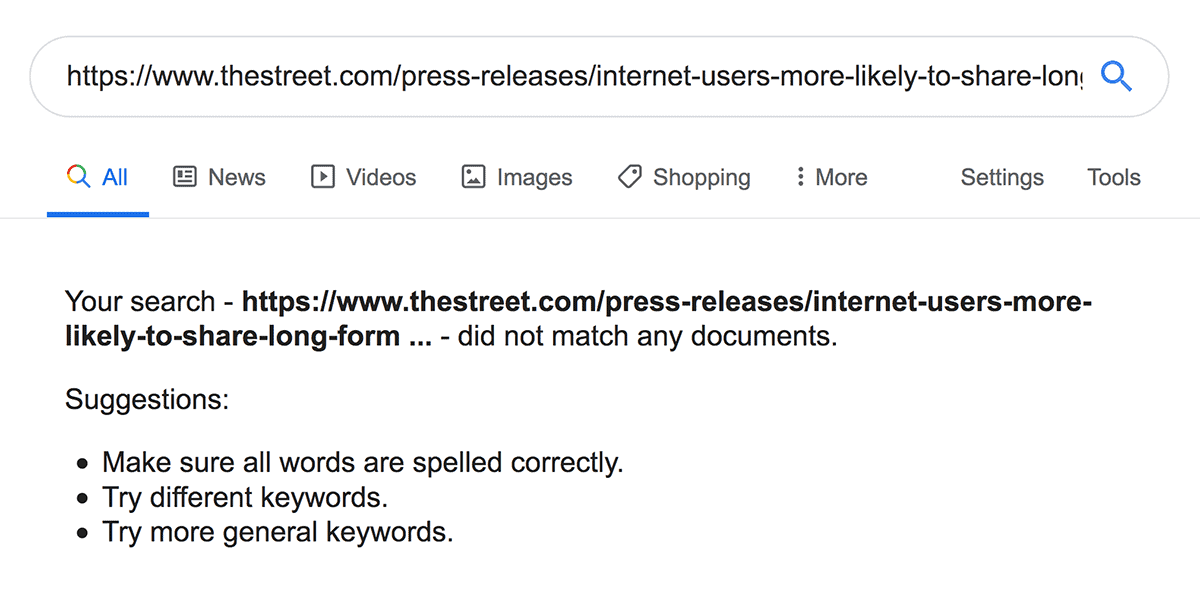 Release not indexed by Google