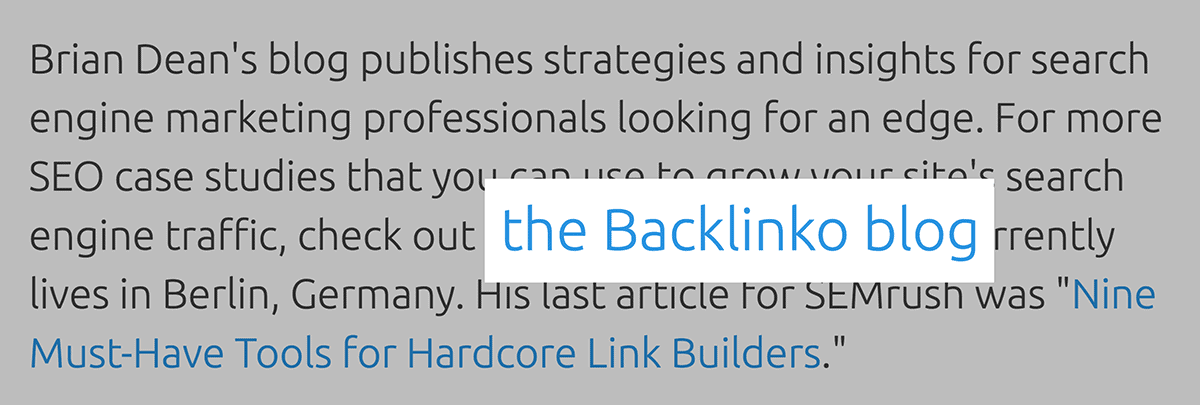 SEMrush – Lien Backlinko