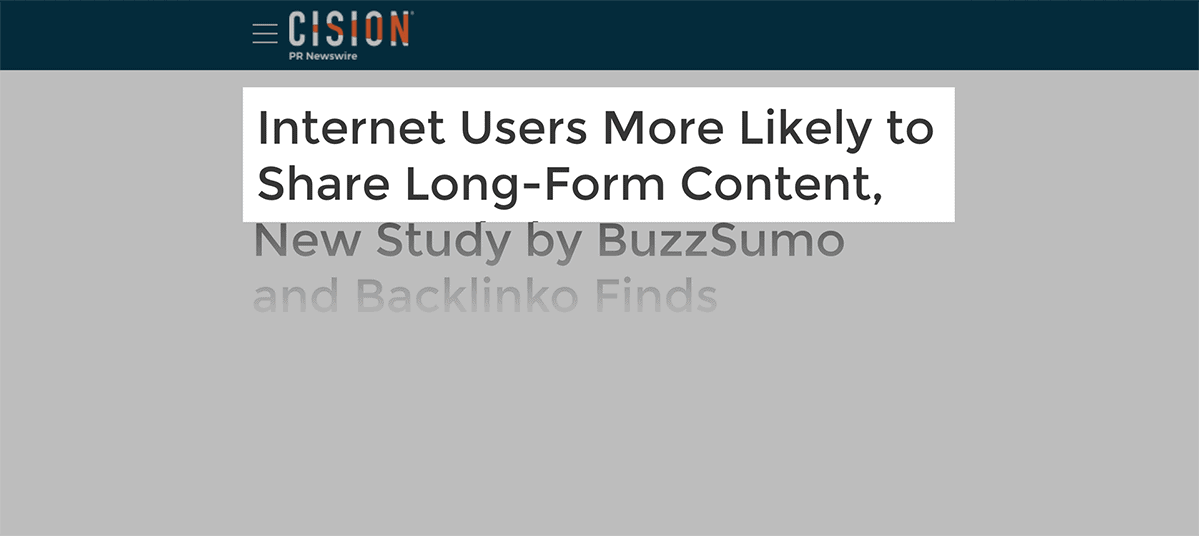 Users more likely to share long-form content Users more likely to share long-form content