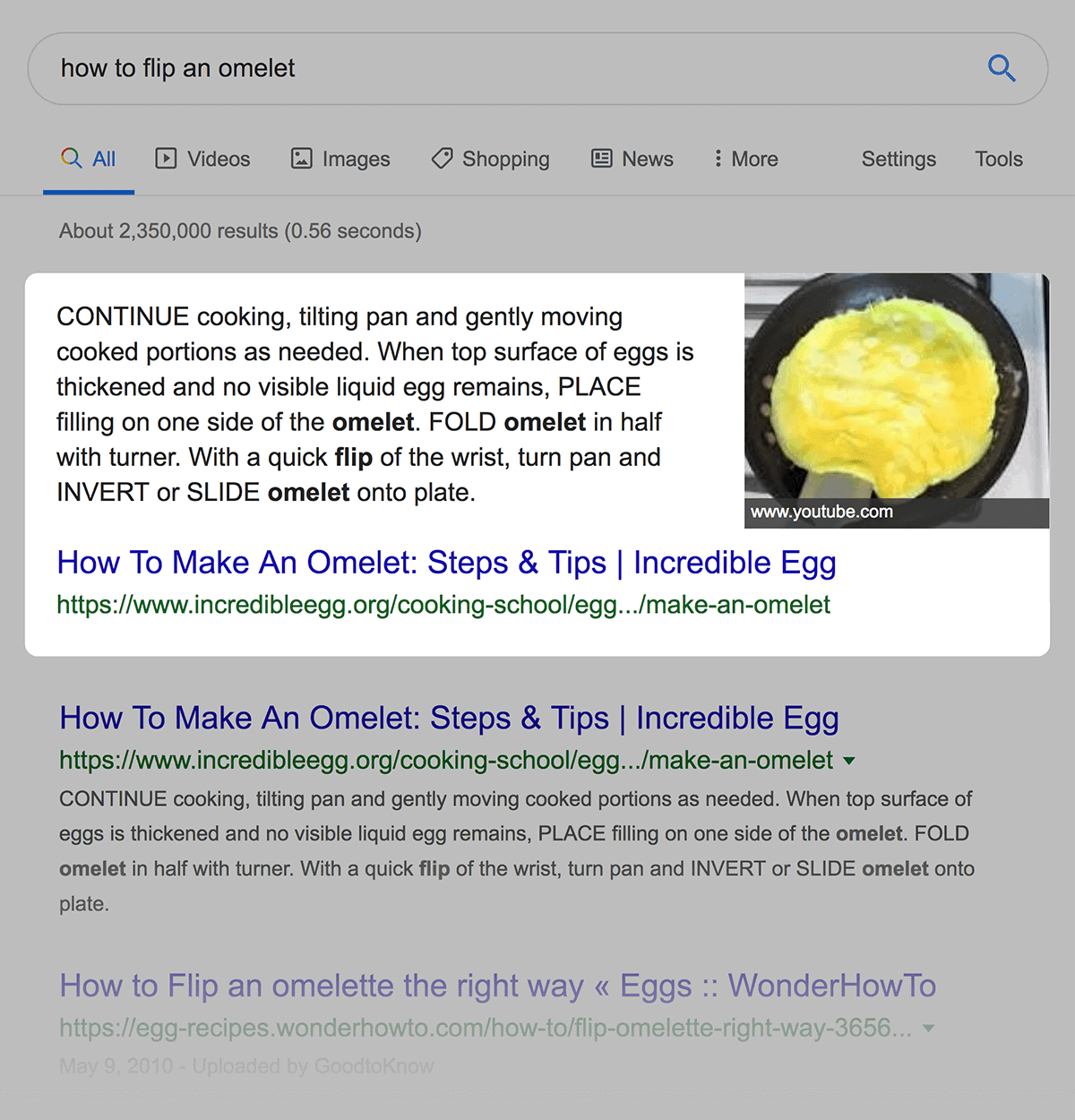 Featured Snippet pushes organic results down Featured Snippet pushes organic results down
