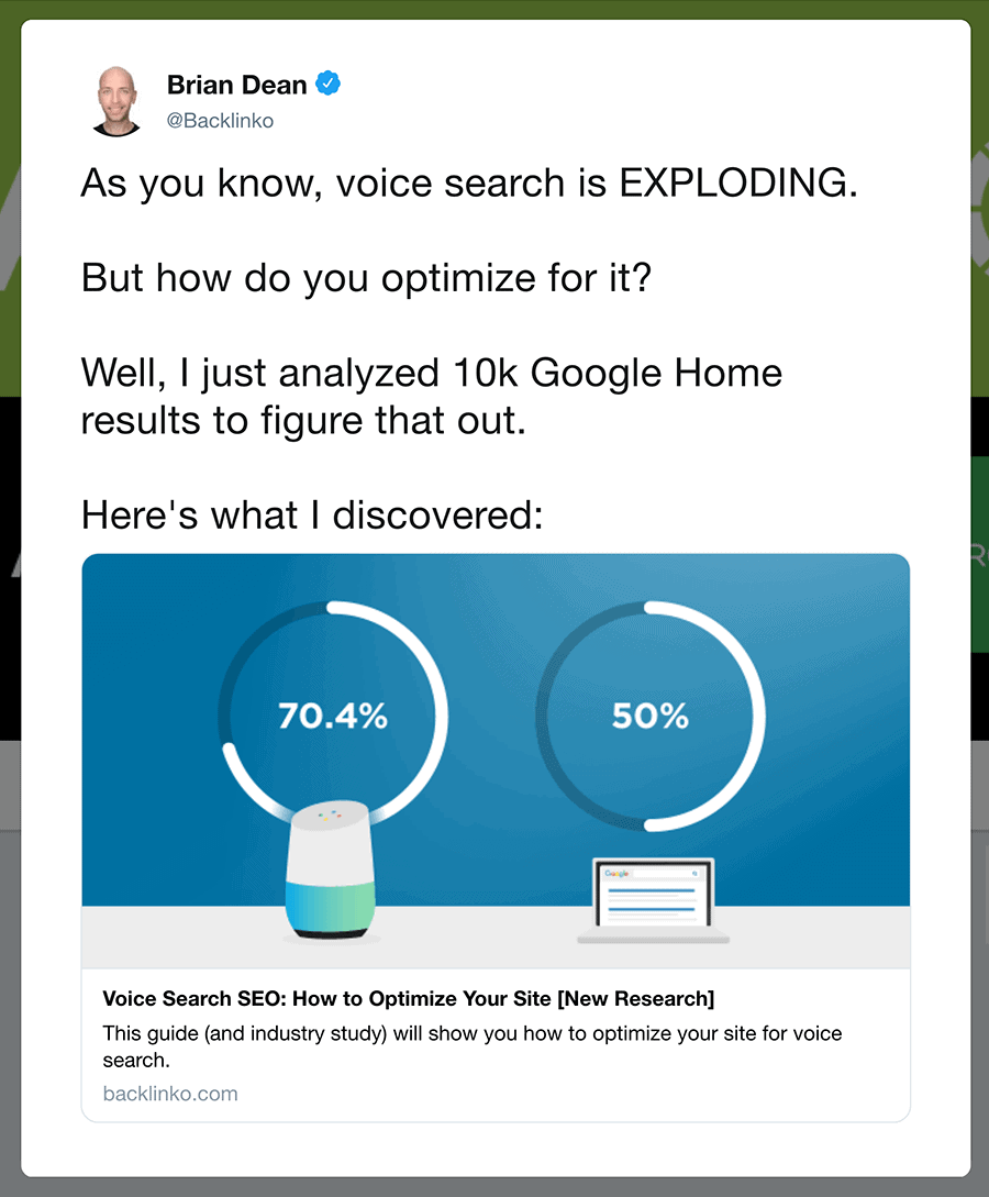 Backlinko old tweet