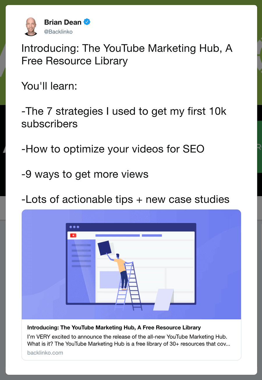 Backlinko Twitter list example