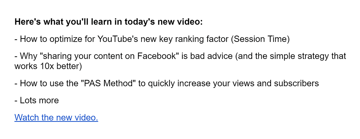 Email – How your video will help