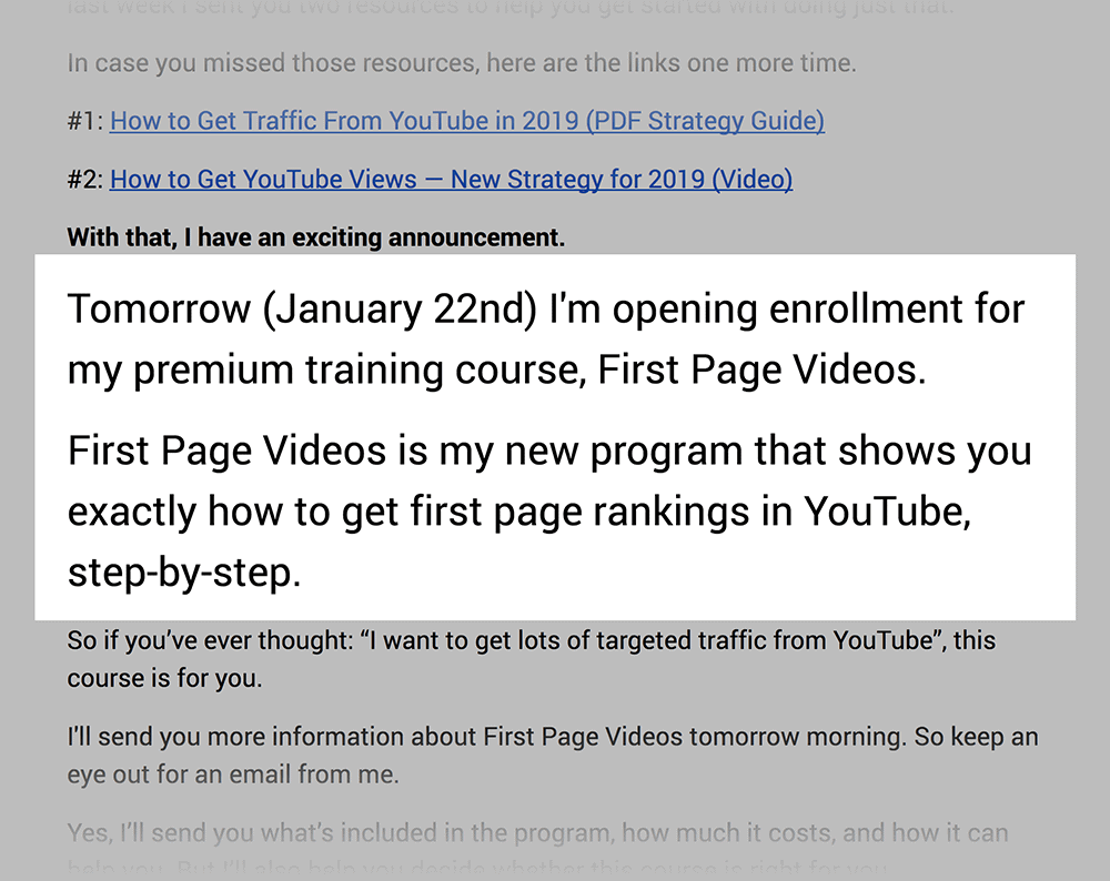 FPV previewed in PLC emails