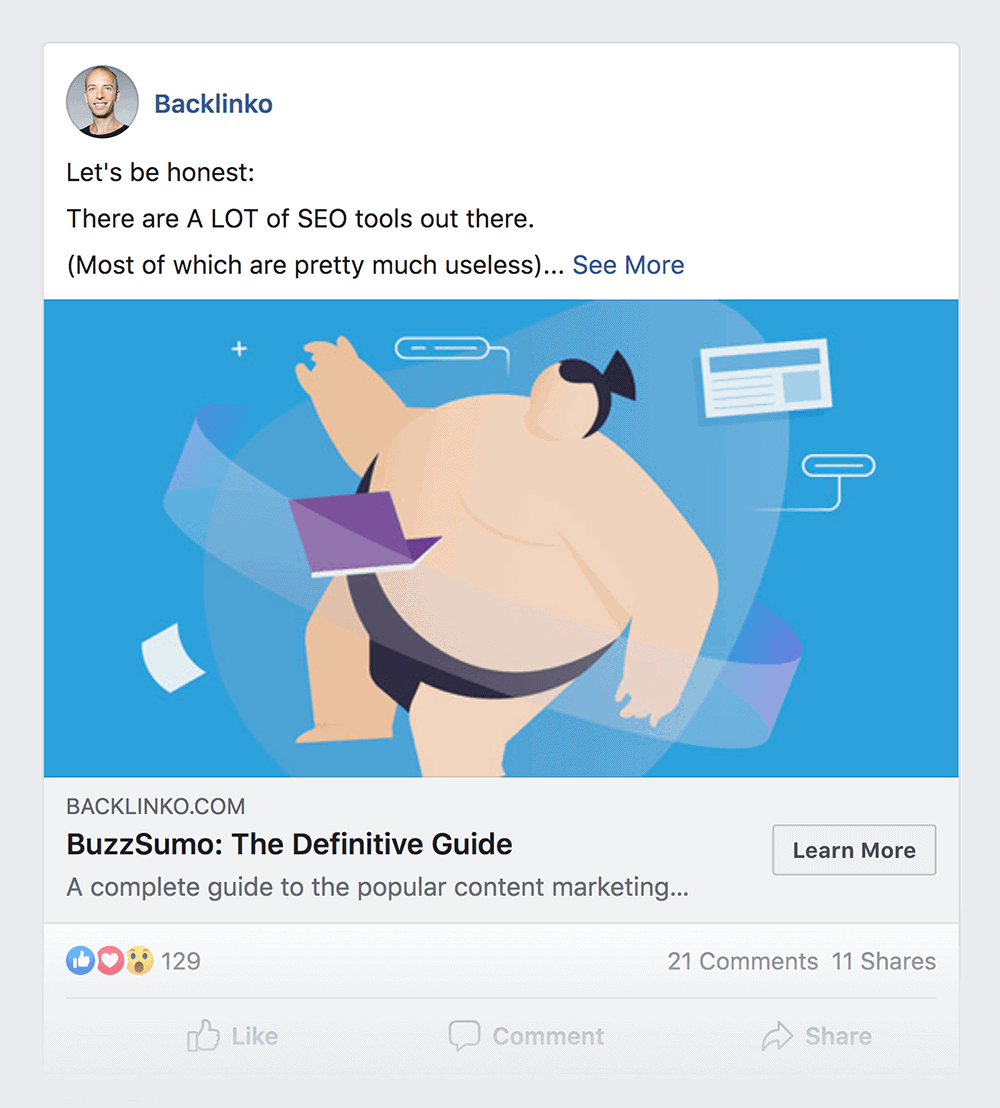 BuzzSumo Facebook post