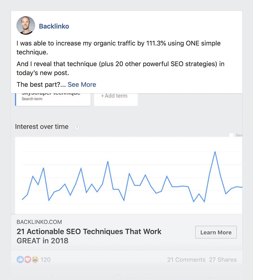 SEO Techniques Facebook post