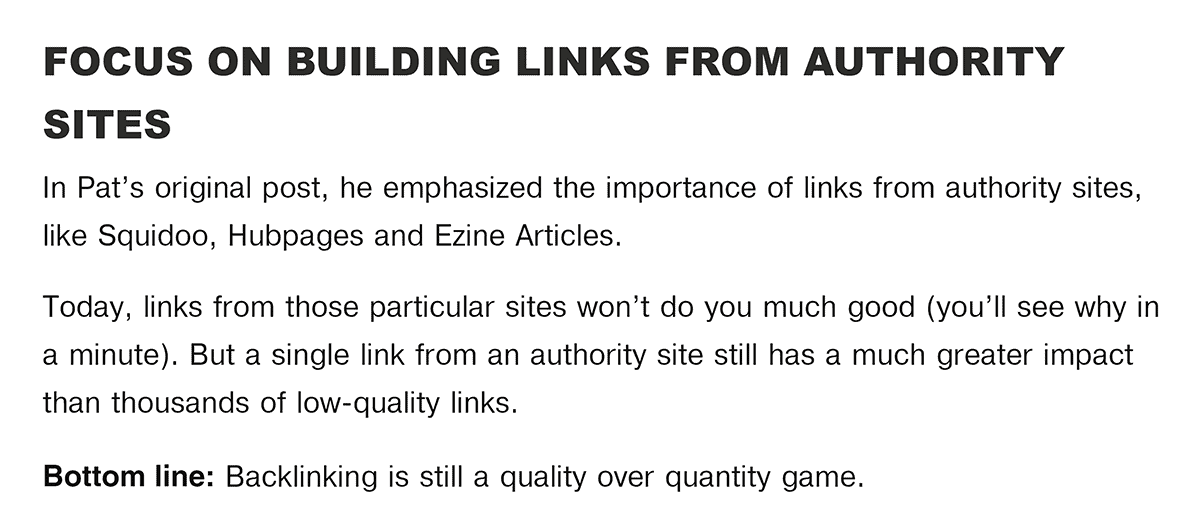 SPI Backlinko guest post focus on authority link building